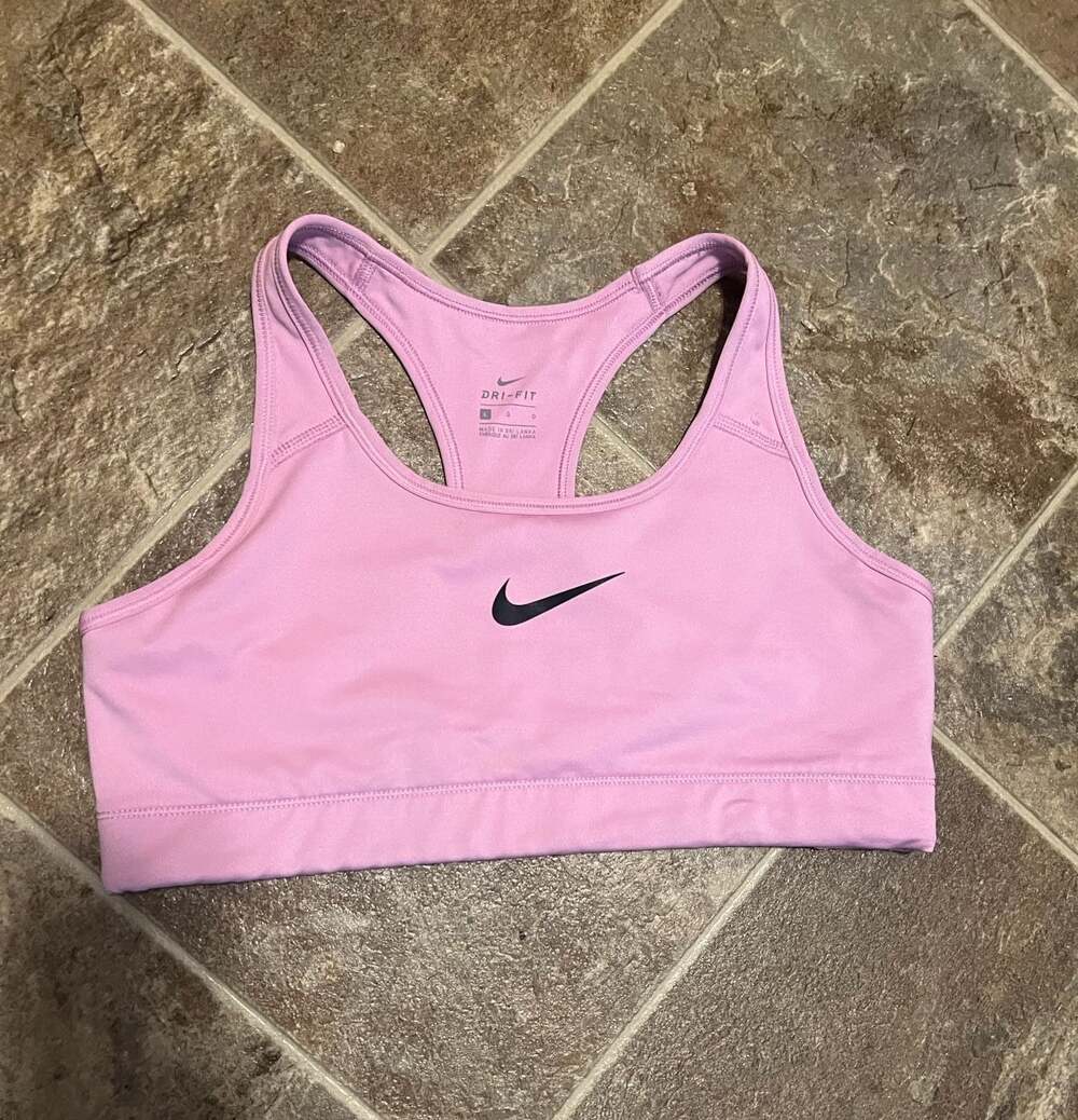 Nike Women's Dri-FIT Medium Support Racerback Sports Bra, Bubble Gum Pink